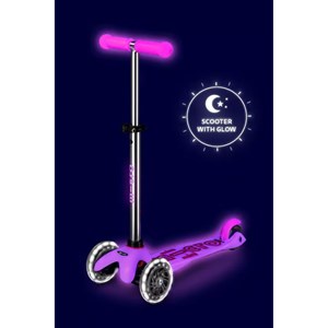 اسکوتر مینی دلوکس نئوکروم با بدنه شفاف و چرخ های چراغ دار مدل Micro - Mini Micro Deluxe Glow LED - Frosty Pink