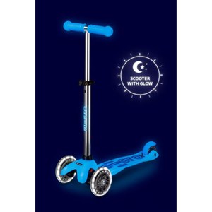 اسکوتر مینی دلوکس نئوکروم با بدنه شفاف و چرخ های چراغ دار مدل Micro - Mini Micro Deluxe Glow LED - Artic Blue