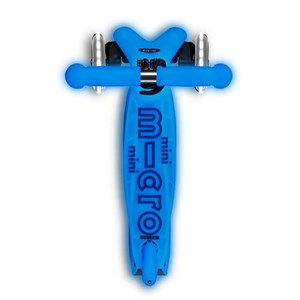 اسکوتر مینی دلوکس نئوکروم با بدنه شفاف و چرخ های چراغ دار مدل Micro - Mini Micro Deluxe Glow LED - Artic Blue