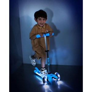اسکوتر مینی دلوکس پلاس درخشان با چرخ های چراغ دار مدل Micro - Mini Micro Deluxe Glow LED - Artic Blue Plus