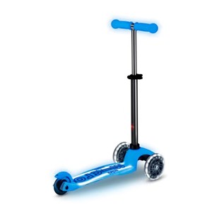 اسکوتر مینی دلوکس پلاس درخشان با چرخ های چراغ دار مدل Micro - Mini Micro Deluxe Glow LED - Artic Blue Plus