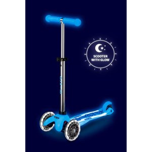 اسکوتر مینی دلوکس پلاس درخشان با چرخ های چراغ دار مدل Micro - Mini Micro Deluxe Glow LED - Artic Blue Plus