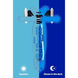 اسکوتر مینی دلوکس پلاس درخشان با چرخ های چراغ دار مدل Micro - Mini Micro Deluxe Glow LED - Artic Blue Plus