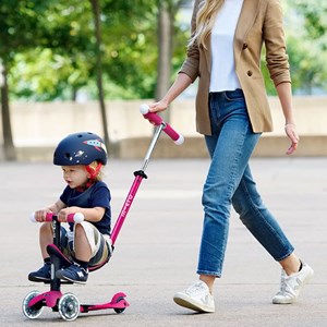 اسکوتر پنج حالته مجیک دلوکس صورتی مدل Micro - Mini2Grow - 5 in 1 - Deluxe Magic LED Pink