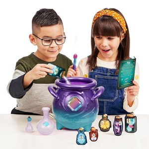 مجیک میکسیز دیگ جادویی با عروسک رباتیک سورپرایزی بنفش مدل Moose - Magic Mixies - Magic Cauldron Purple
