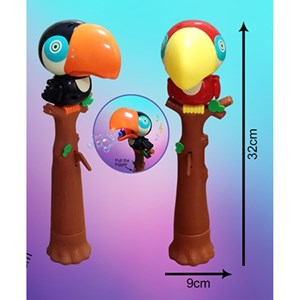 اسباب بازی حباب ساز موزیکال مدل طوطی قرمز bubble bird music light toy_اسباب بازی