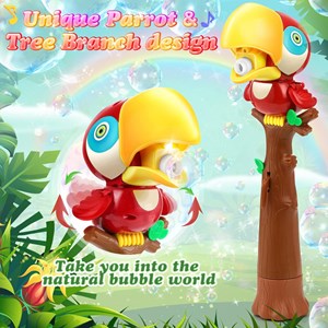 اسباب بازی حباب ساز موزیکال مدل طوطی قرمز bubble bird music light toy_اسباب بازی
