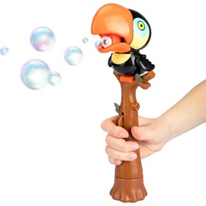 اسباب بازی حباب ساز موزیکال مدل طوطی مشکی bubble bird music light toy_اسباب بازی