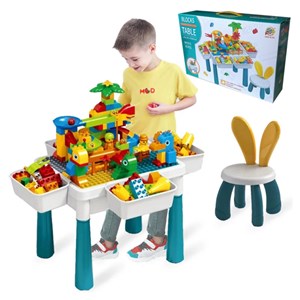 میز و صندلی لگو بازی همراه با 85 قطعه لگو ( میز چند کاره همراه با صندلی ) مدل Block Tables MC816_اسباب بازی