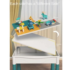 میز و صندلی لگو بازی همراه با 85 قطعه لگو ( میز چند کاره همراه با صندلی ) مدل Block Tables MC816_اسباب بازی