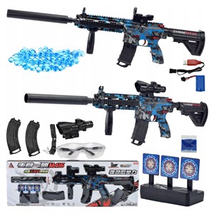 تفنگ اسباب بازی شارژی تیر ژله ای آبی مدل CARBINE M416_اسباب بازی