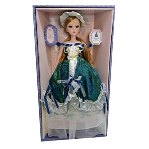 عروسک دخترانه پرنسس تمام مفصلی با لباس آبی_اسباب بازی