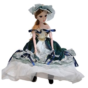 عروسک دخترانه پرنسس تمام مفصلی با لباس آبی_اسباب بازی