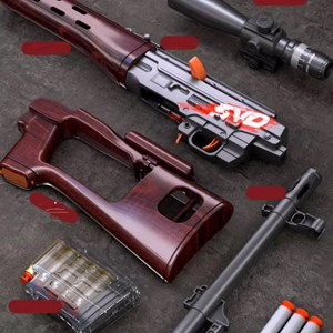 تفنگ اسباب بازی تک تیر انداز تیر فومی مدل SVD DO49AB_اسباب بازی