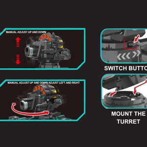 ماشین کنترلی شارژی تانک مولتی دریفت تیر اسفنجی دو ریموت دار Stunt Car Remote Control_اسباب بازی