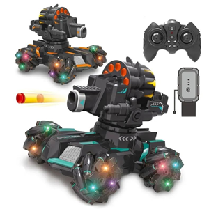 ماشین کنترلی شارژی تانک مولتی دریفت تیر اسفنجی دو ریموت دار Stunt Car Remote Control_اسباب بازی