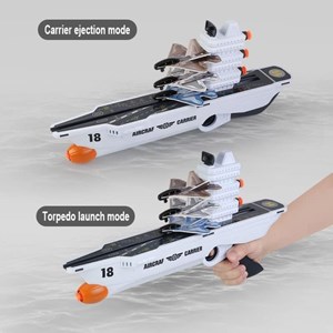 تفنگ اسباب بازی هواپیما پرتابی 2 کاره طرح ناو جنگی مدل 030_اسباب بازی