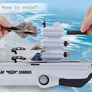 تفنگ اسباب بازی هواپیما پرتابی 2 کاره طرح ناو جنگی مدل 030_اسباب بازی