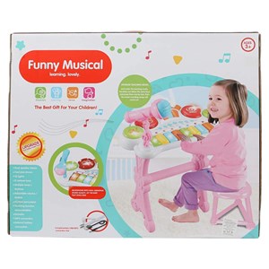اسباب بازی پیانو الکترونیکی با صندلی و میکروفون Kanisi Musical Piano_اسباب بازی