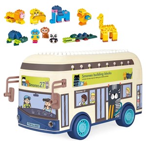 لگو دوپلو اسمونو 136 قطعه مدل اتوبوس حیوانات smoneo رنگ کرم_اسباب بازی
