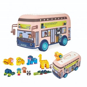 لگو دوپلو اسمونو 136 قطعه مدل اتوبوس حیوانات smoneo رنگ صورتی_اسباب بازی
