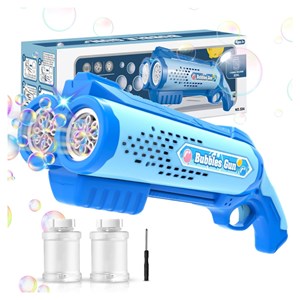 تفنگ اسباب بازی حباب ساز دولول مخزن دار آبی Electric Bubble Maker Toy with LED Lights_اسباب بازی