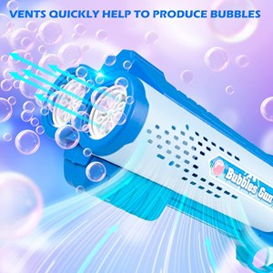 تفنگ اسباب بازی حباب ساز دولول مخزن دار آبی Electric Bubble Maker Toy with LED Lights_اسباب بازی