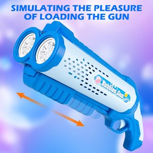 تفنگ اسباب بازی حباب ساز دولول مخزن دار آبی Electric Bubble Maker Toy with LED Lights_اسباب بازی
