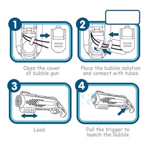 تفنگ اسباب بازی حباب ساز دولول مخزن دار آبی Electric Bubble Maker Toy with LED Lights_اسباب بازی
