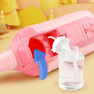 تفنگ اسباب بازی حباب ساز دولول مخزن دار صورتی Electric Bubble Maker Toy with LED Lights_اسباب بازی