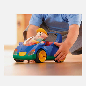 اسباب بازی ماشین کوچک آبی با آدمک پسر تولو مدل 89588 First Friends Car_اسباب بازی