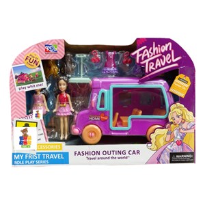 اسباب بازی ست باربی همراه با اتوبوس و چند دست لباس مدل Fashion travel_اسباب بازی