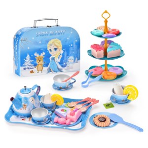 اسباب بازی ست چای خوری و شیرینی خوری فلزی عصرانه 48 تکه طرح فروزن_اسباب بازی