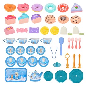 اسباب بازی ست چای خوری و شیرینی خوری فلزی عصرانه 48 تکه طرح فروزن_اسباب بازی