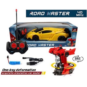 ماشین کنترلی لامبورگینی تبدیل شونده به ربات مدل ترانسفورمر زرد Remote Control Transformer Road Master_اسباب بازی