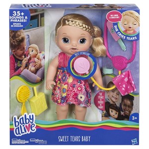 عروسک بیبی الایو گریان با لباس صورتی مدل Sweet Tears Baby Alive_اسباب بازی