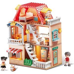 لگو دوپلو ساختمان دوطبقه با وسایل خانه 186 قطعه مدل FEELO 1801_اسباب بازی