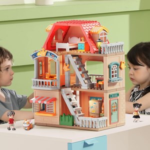 لگو دوپلو ساختمان دوطبقه با وسایل خانه 186 قطعه مدل FEELO 1801_اسباب بازی