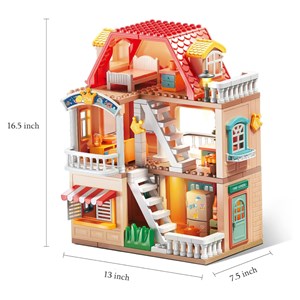 لگو دوپلو ساختمان دوطبقه با وسایل خانه 186 قطعه مدل FEELO 1801_اسباب بازی