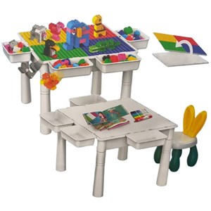 میز و صندلی لگو بازی همراه با 104 قطعه لگو ( میز چند کاره همراه با صندلی ) مدل Block Tables_اسباب بازی