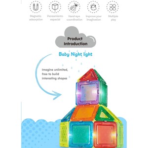 اسباب بازی ساختنی تایل مگنتی 94 قطعه مدل Magnetic DIY_اسباب بازی