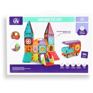 اسباب بازی ساختنی تایل مگنتی 94 قطعه مدل Magnetic DIY_اسباب بازی
