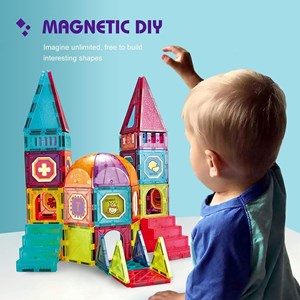 اسباب بازی ساختنی تایل مگنتی 94 قطعه مدل Magnetic DIY_اسباب بازی