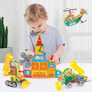 اسباب بازی ساختنی تایل مگنتی 126 قطعه مدل Magnetic DIY_اسباب بازی