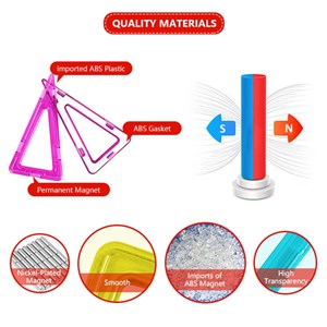 اسباب بازی ساختنی تایل مگنتی 126 قطعه مدل Magnetic DIY_اسباب بازی