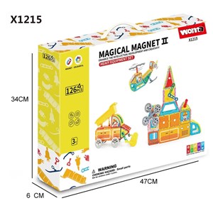 اسباب بازی ساختنی تایل مگنتی 126 قطعه مدل Magnetic DIY_اسباب بازی