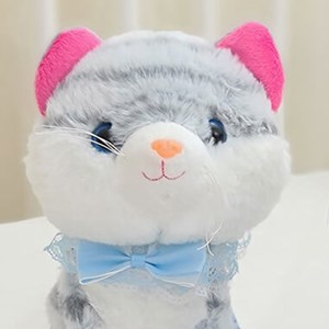 عروسک رباتیک پیشی پشمالو گوش صورتی با دسته ی کنترلی_اسباب بازی