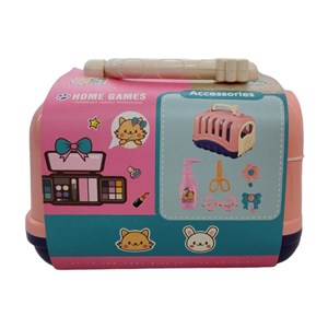 اسباب بازی سگ خانگی به همراه قفس و وسایل آرایشی مجموعه 7 عددی_اسباب بازی