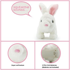 عروسک رباتیک خرگوش حرکتی رنگ سفید_اسباب بازی