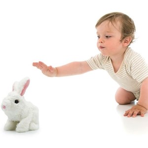 عروسک رباتیک خرگوش حرکتی رنگ سفید_اسباب بازی